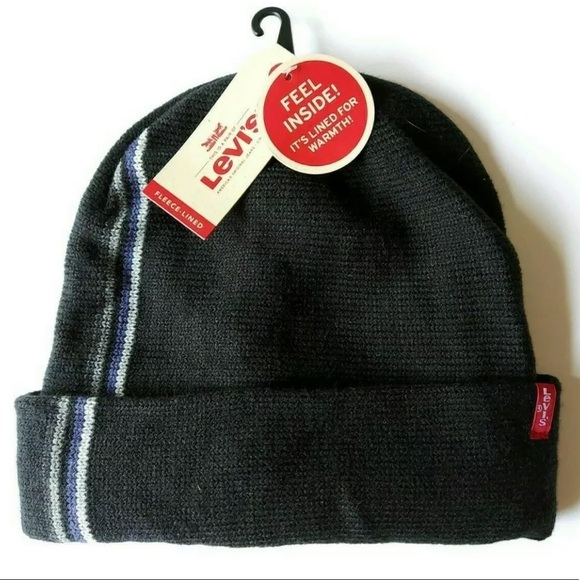 Levi's Other - Levi’s Black Side Stripe Cuff Beanie